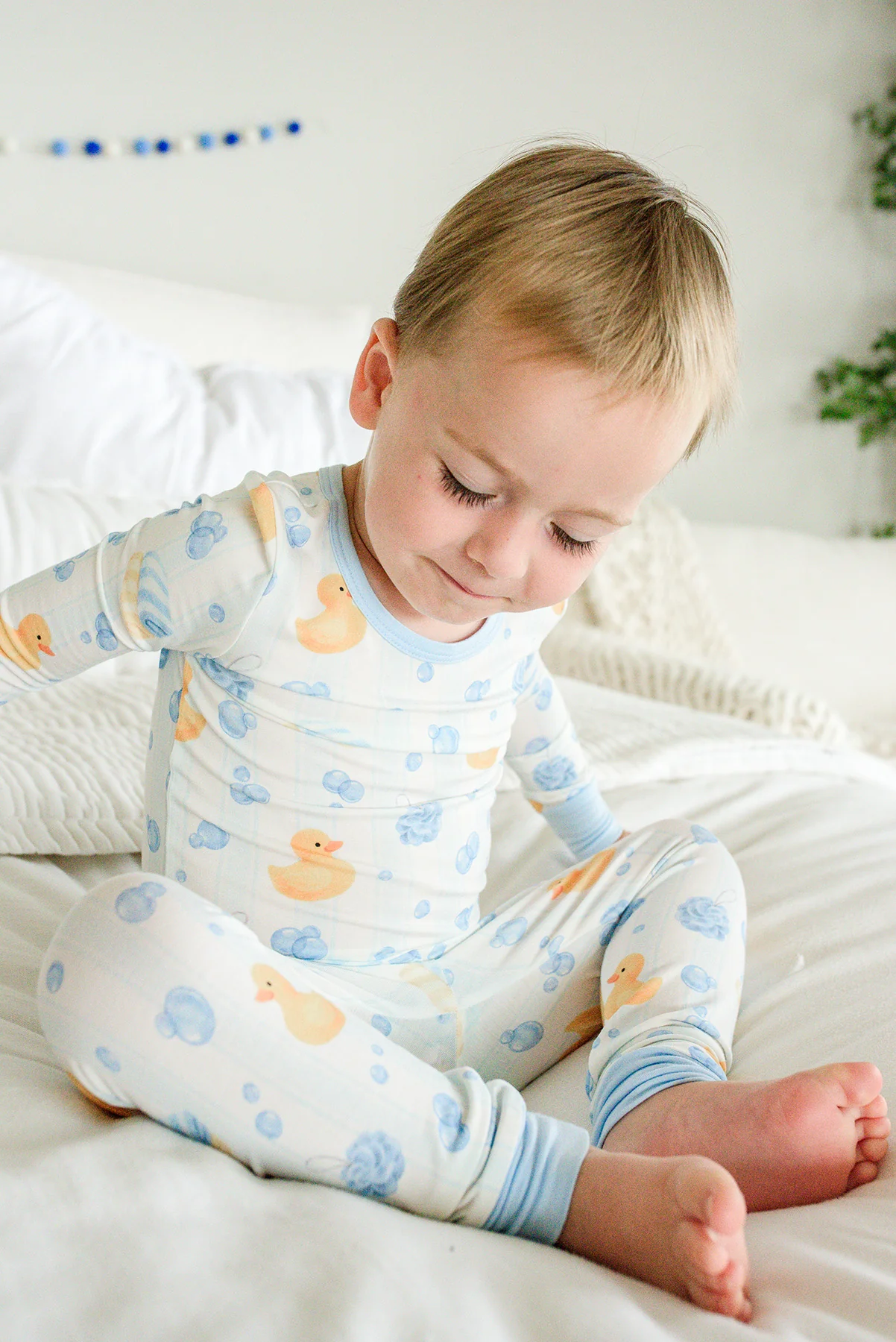 Two Piece Bamboo Pajama Set | Bubble Duckies Blue - Image 10