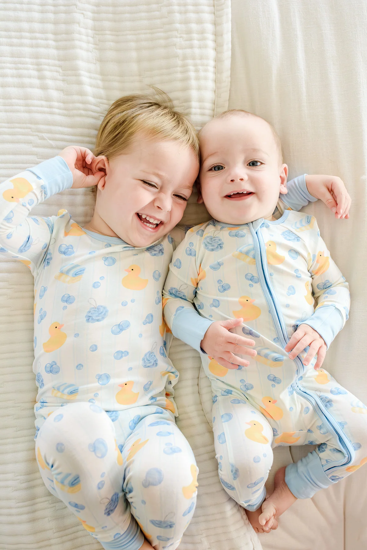 Two Piece Bamboo Pajama Set | Bubble Duckies Blue - Image 14