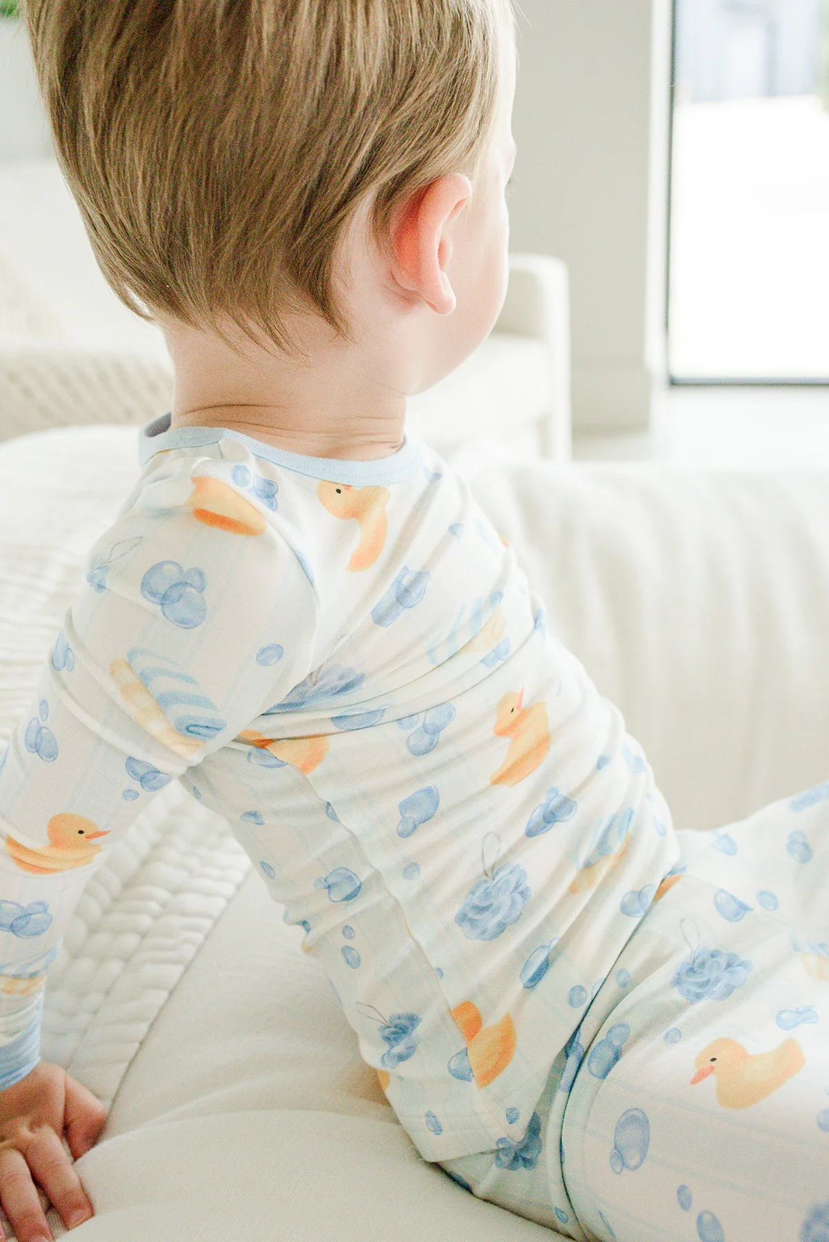 Two Piece Bamboo Pajama Set | Bubble Duckies Blue - Image 4