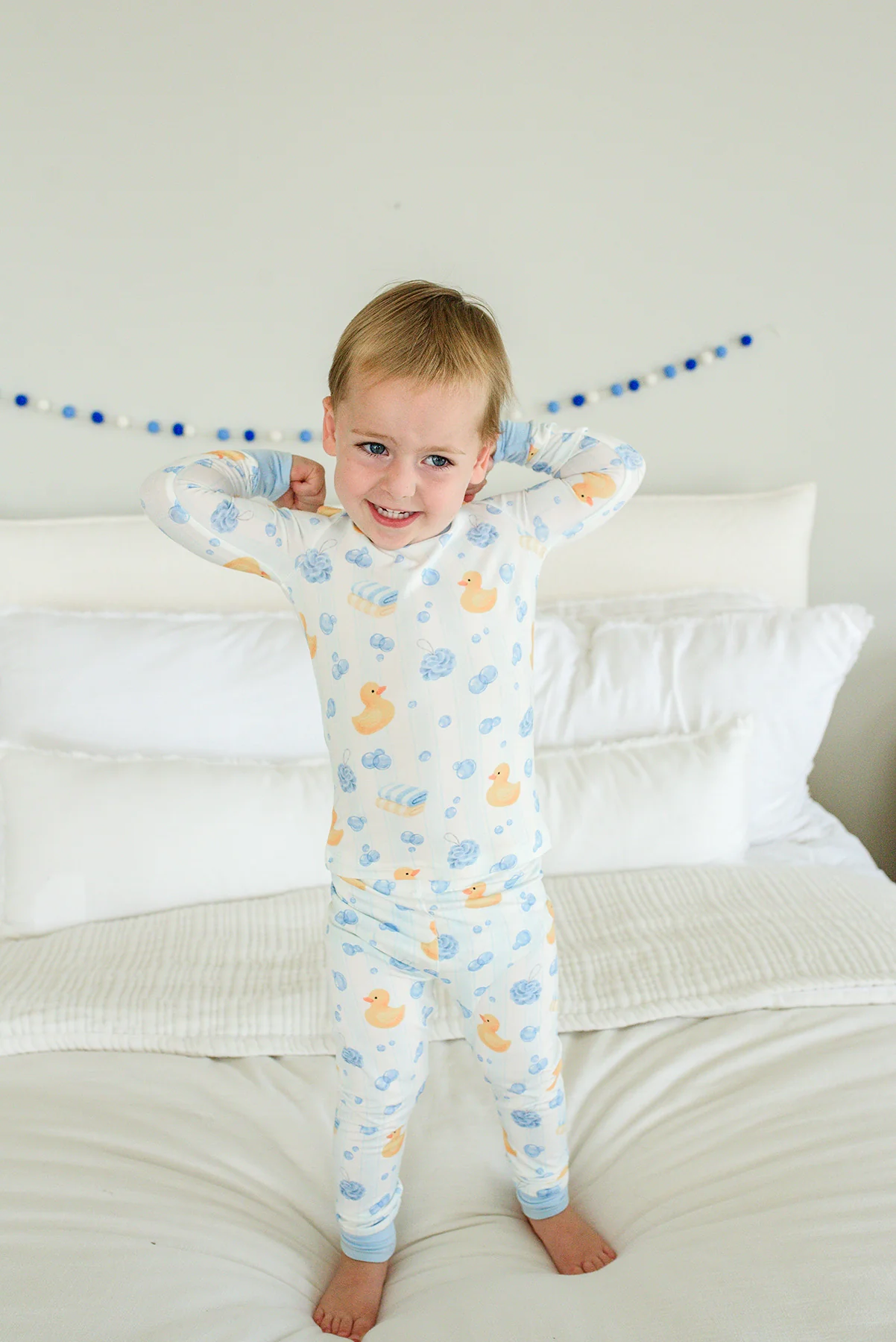 Two Piece Bamboo Pajama Set | Bubble Duckies Blue - Image 5
