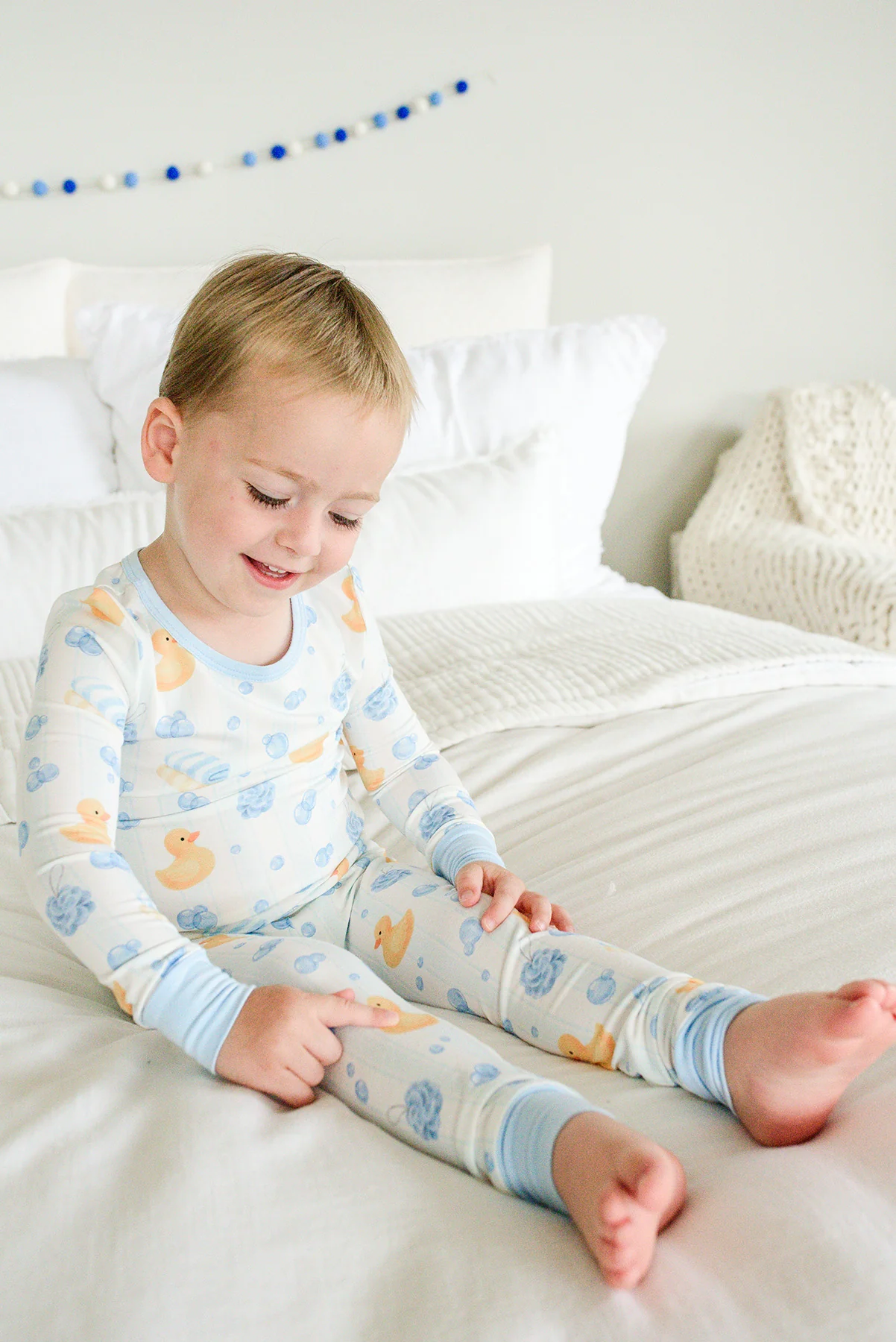 Two Piece Bamboo Pajama Set | Bubble Duckies Blue - Image 7