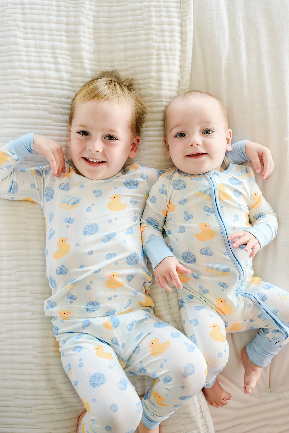 Two Piece Bamboo Pajama Set | Bubble Duckies Blue - Image 8