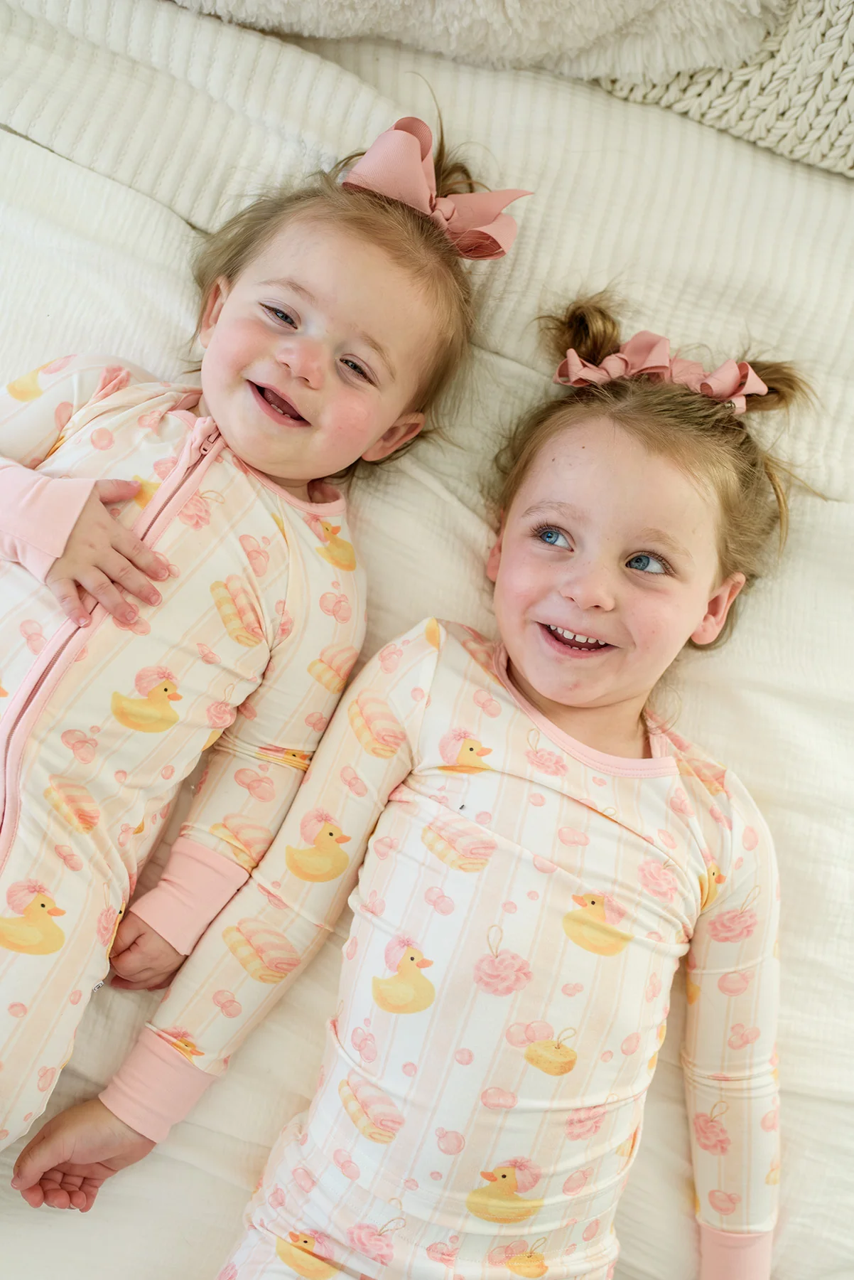 Two Piece Bamboo Pajama Set | Bubble Duckies Pink - Image 13