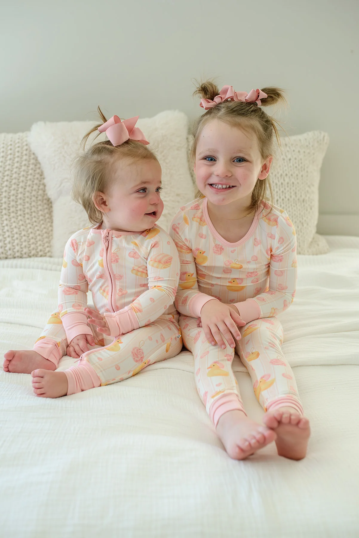 Two Piece Bamboo Pajama Set | Bubble Duckies Pink - Image 8