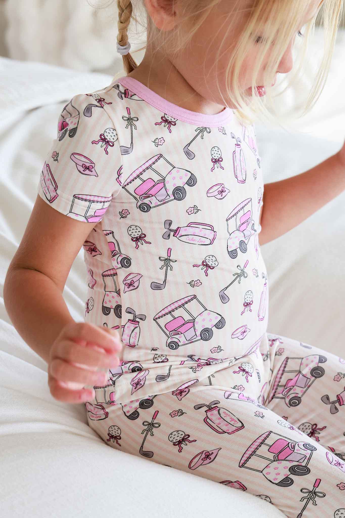 Two Piece Bamboo Pajama Set | Caddie Crew Pink - Image 8