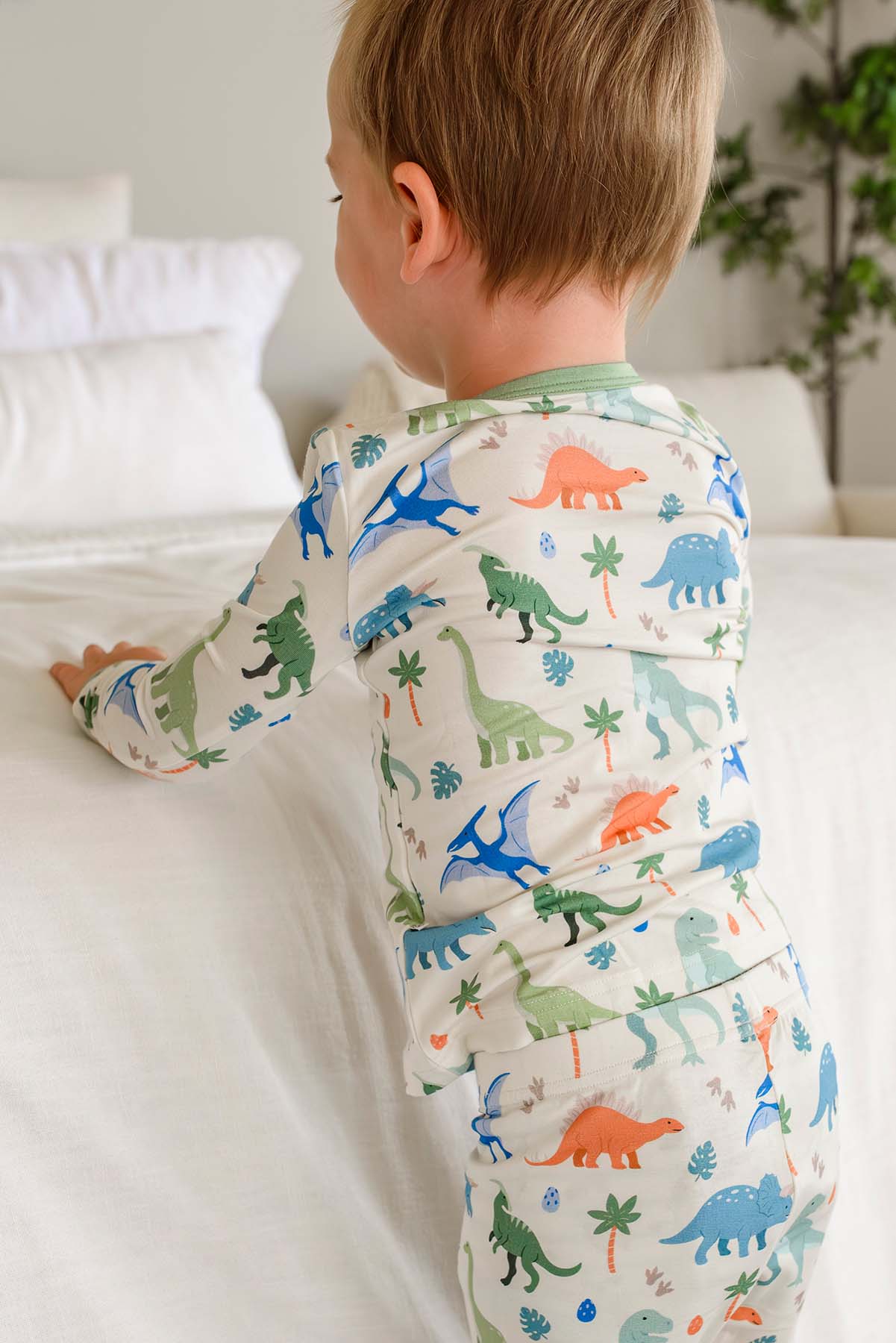 Two Piece Bamboo Pajama Set | Little Fossil Neutral - Image 13