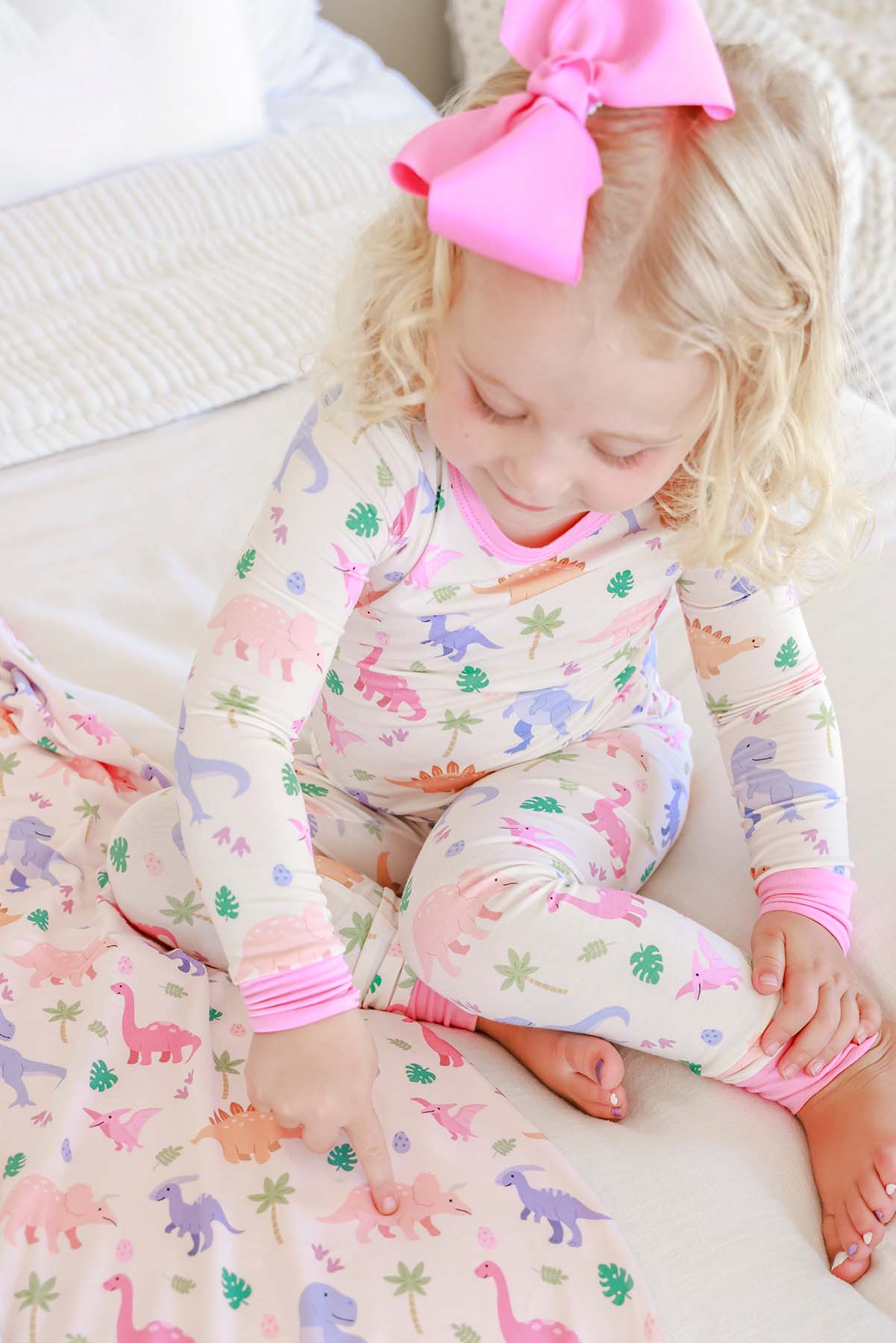Two Piece Bamboo Pajama Set | Little Fossil Pink - Image 16