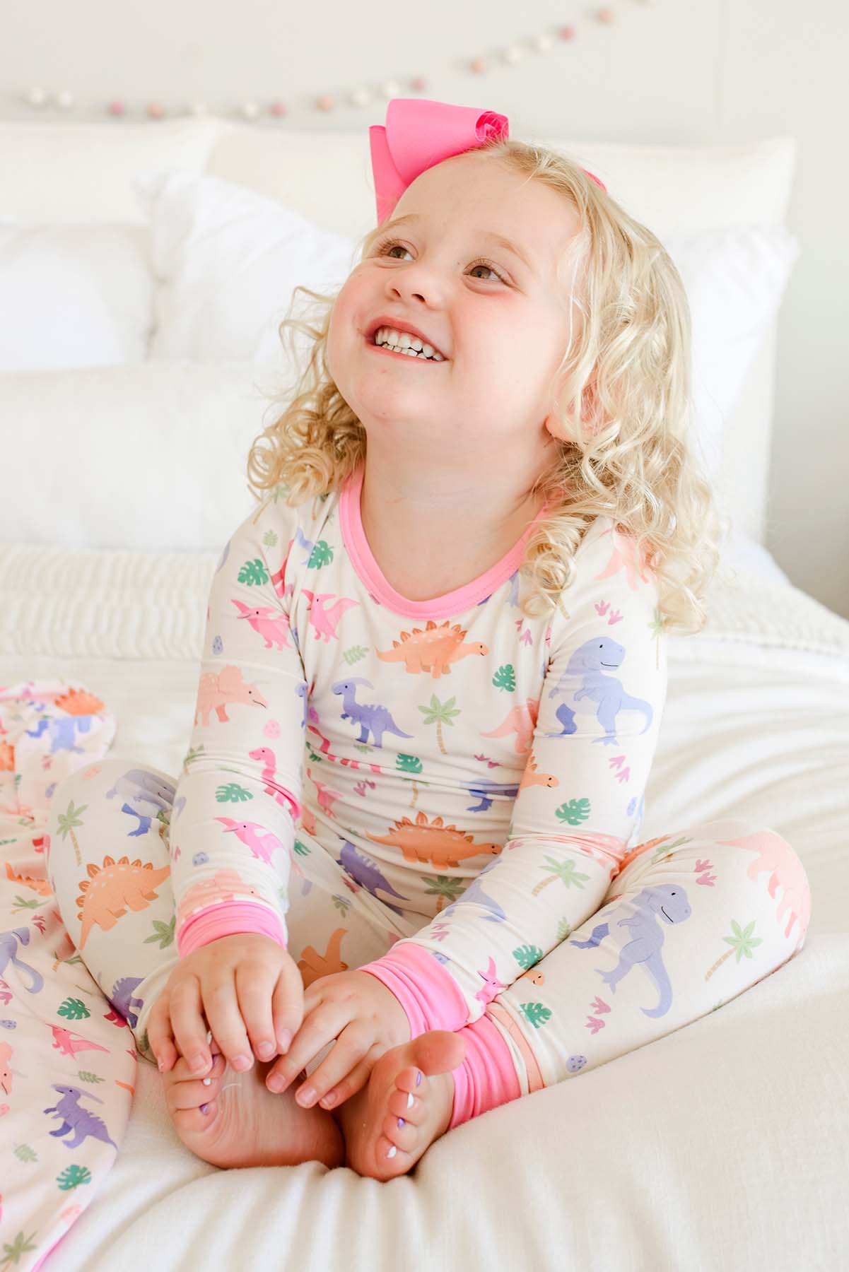 Two Piece Bamboo Pajama Set | Little Fossil Pink - Image 6