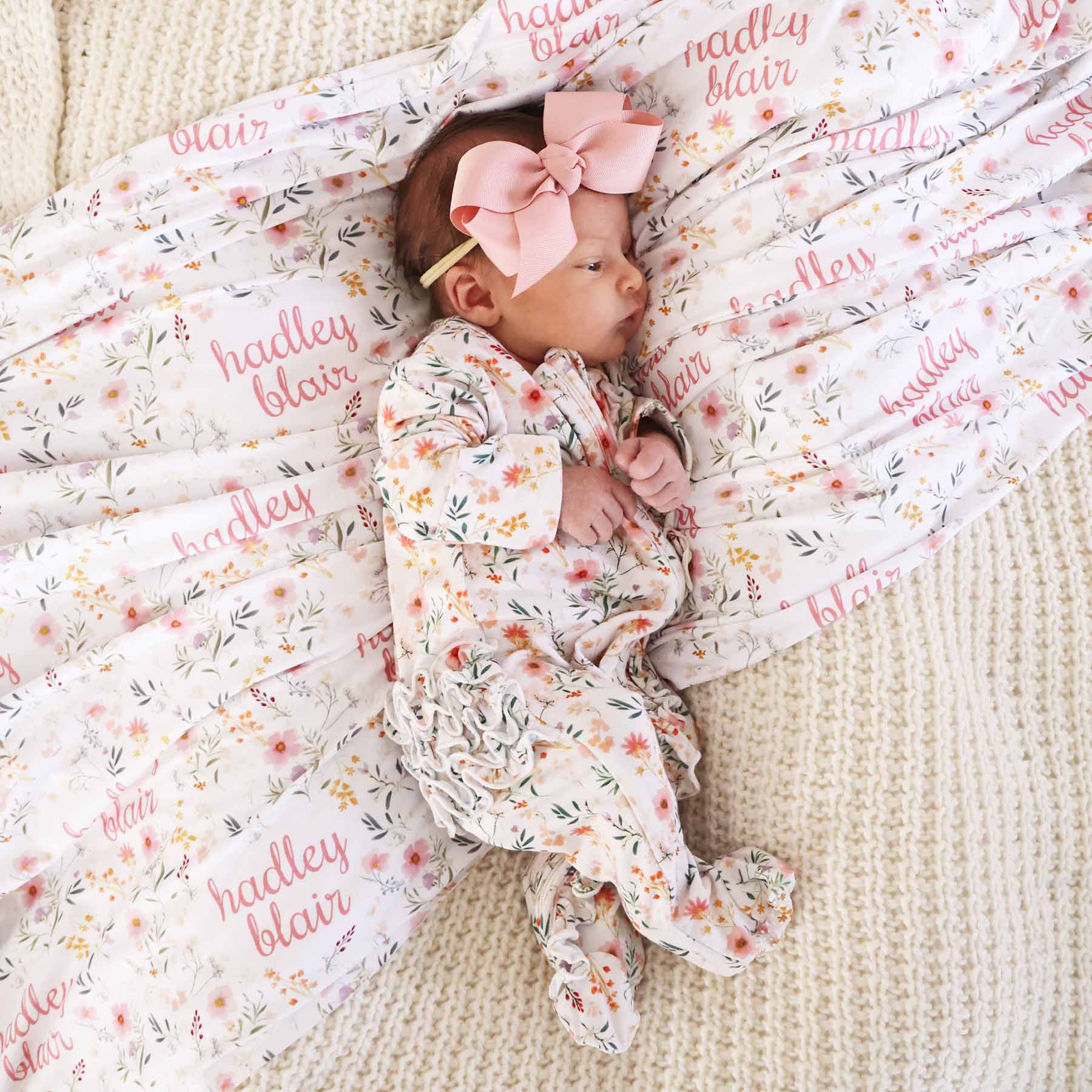 Winnie's Wildflowers Ruffle Zipper Footie - Image 2