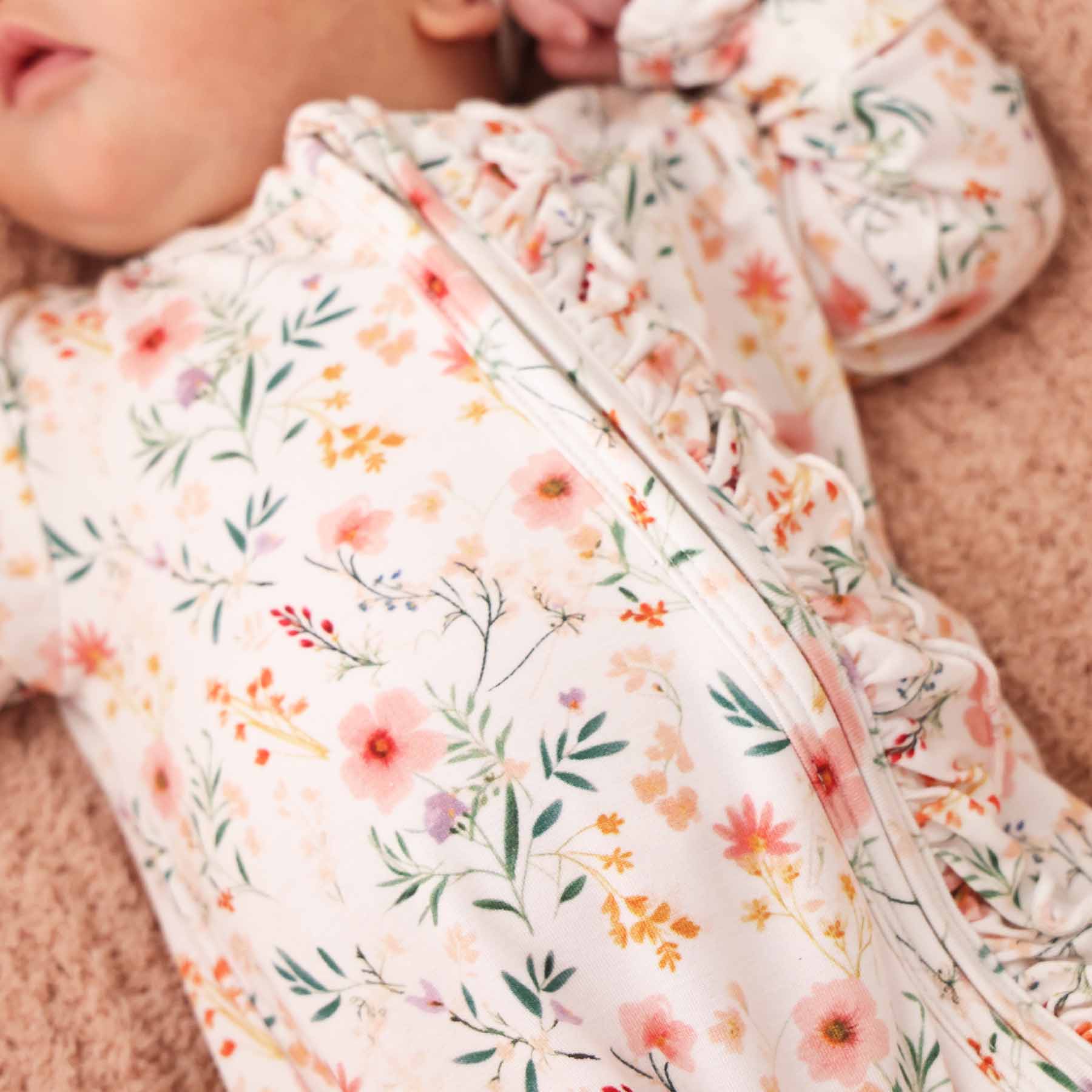 Winnie's Wildflowers Ruffle Zipper Footie - Image 9