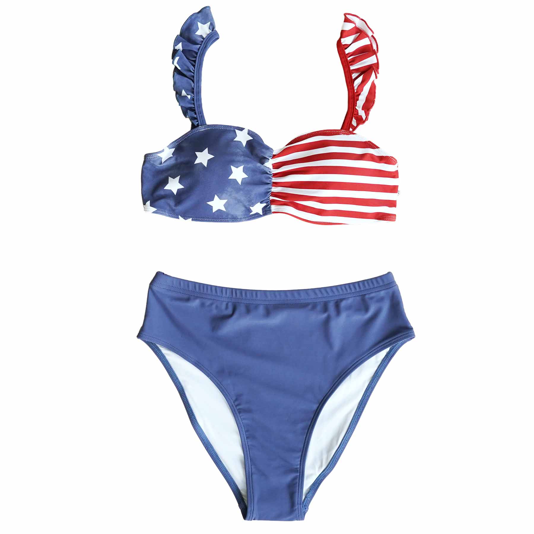 Women's Bikini with High Waisted Bottom | Patriotic Summer - Image 2
