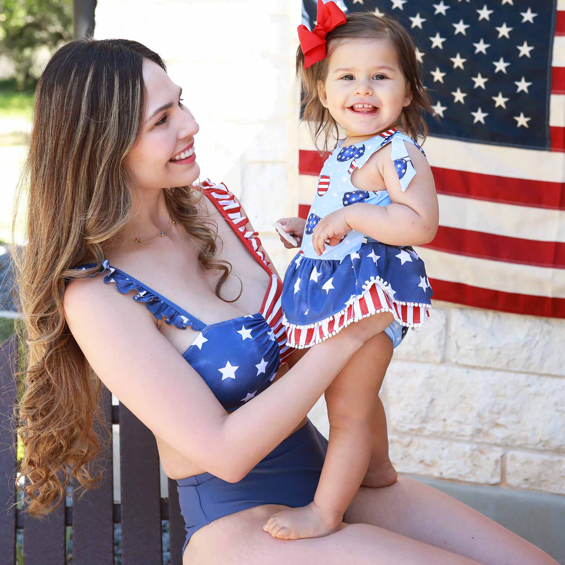 Women's Bikini with High Waisted Bottom | Patriotic Summer - Image 5