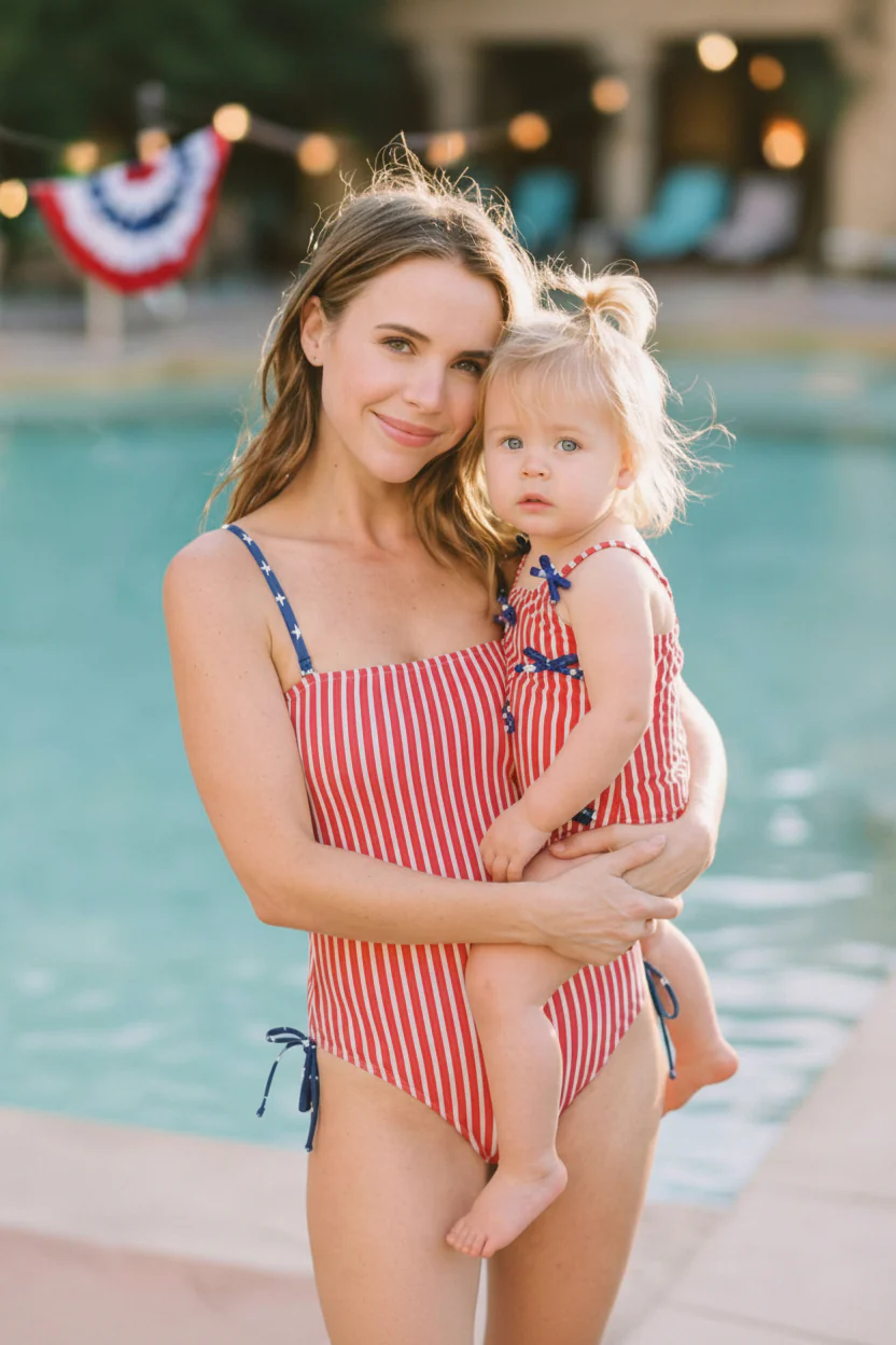 Women's Removable Strap One Piece | Stars & Stripes Party - Image 6