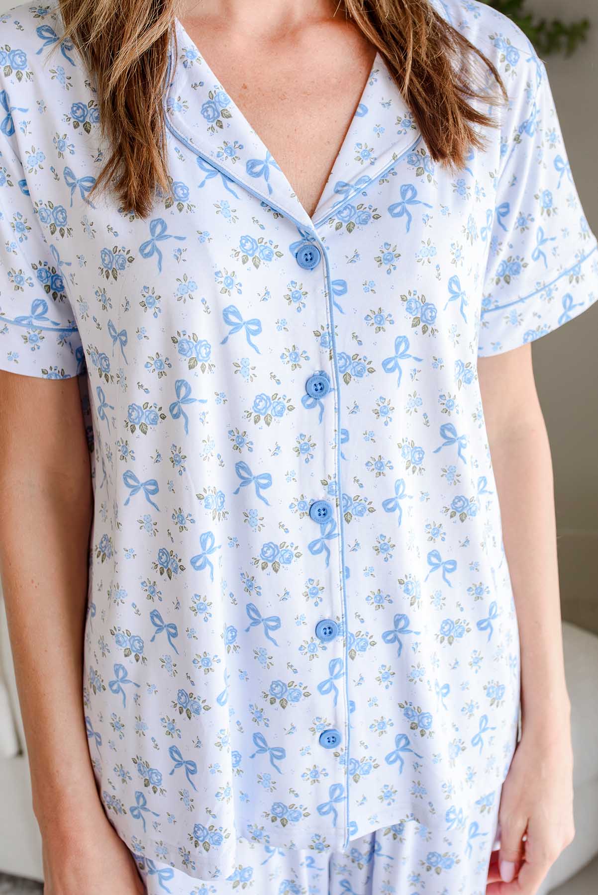 Women's Two-Piece Bamboo Flare Lounge Set | Tied In Blooms - Image 2