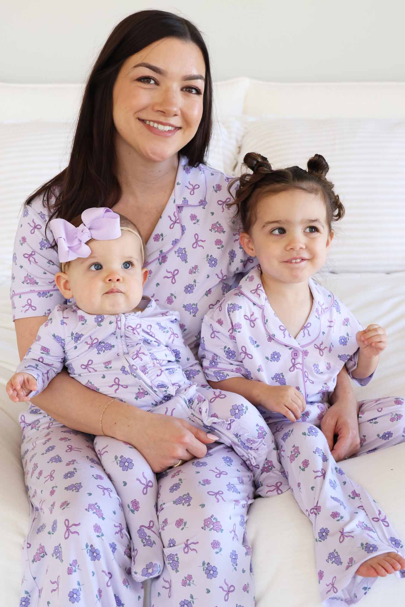 Ribbon & Roses Ruffle Zipper Footie | Purple - Image 7